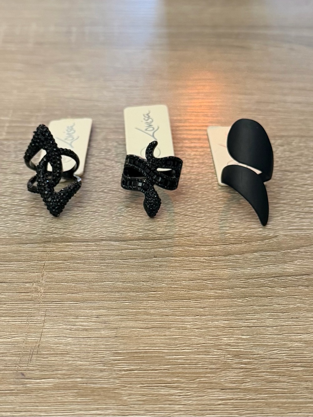 Lovisa Modern Black Statement Rings NWT $20 Each